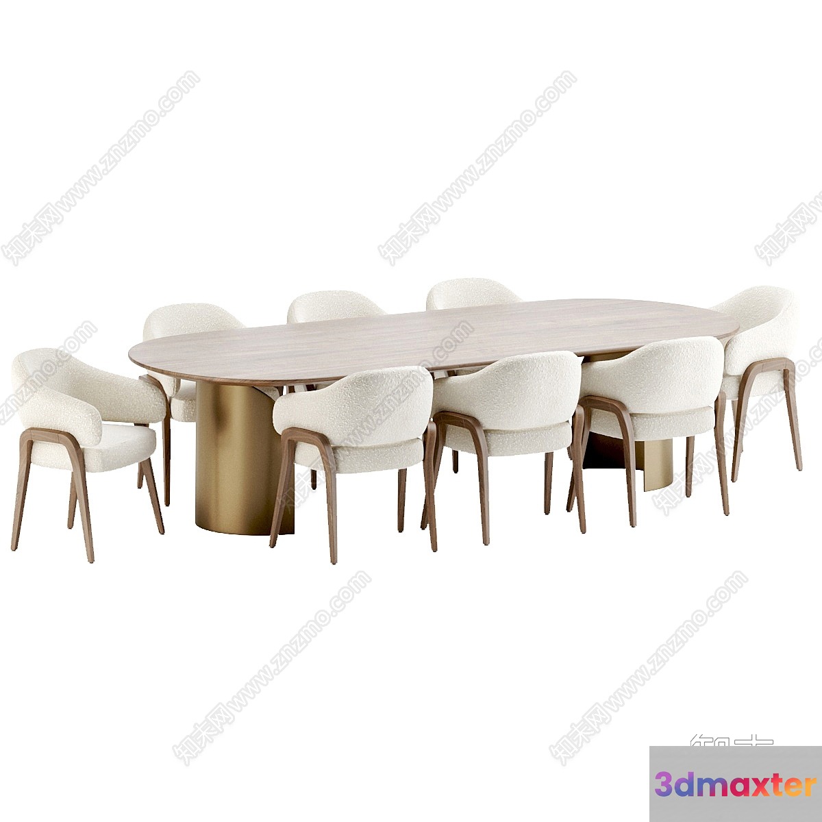 Modern Dining Table 3D Model - 14143 - VRAY Render