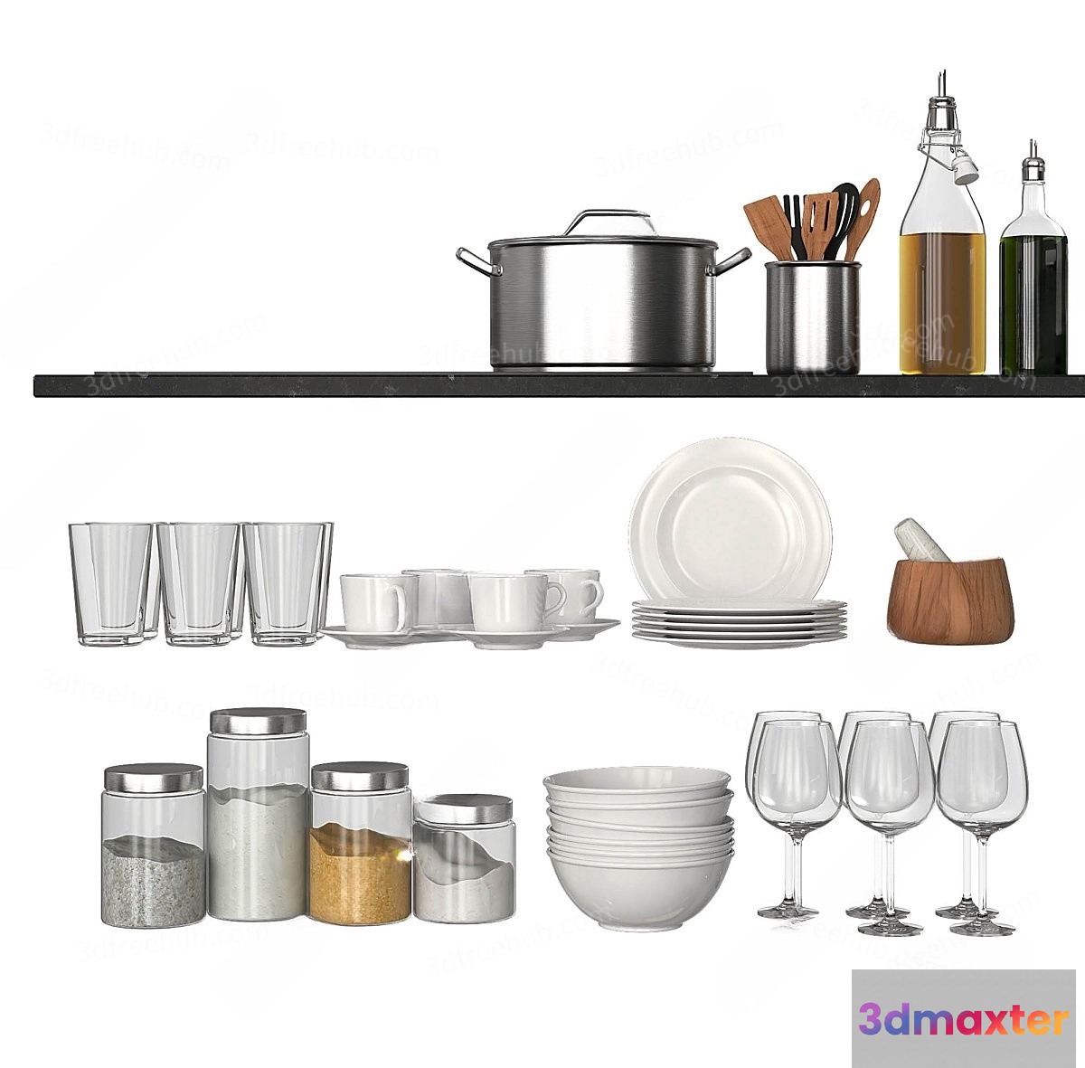 A Kitchen Setup 3D Model - 22462 - VRAY Render