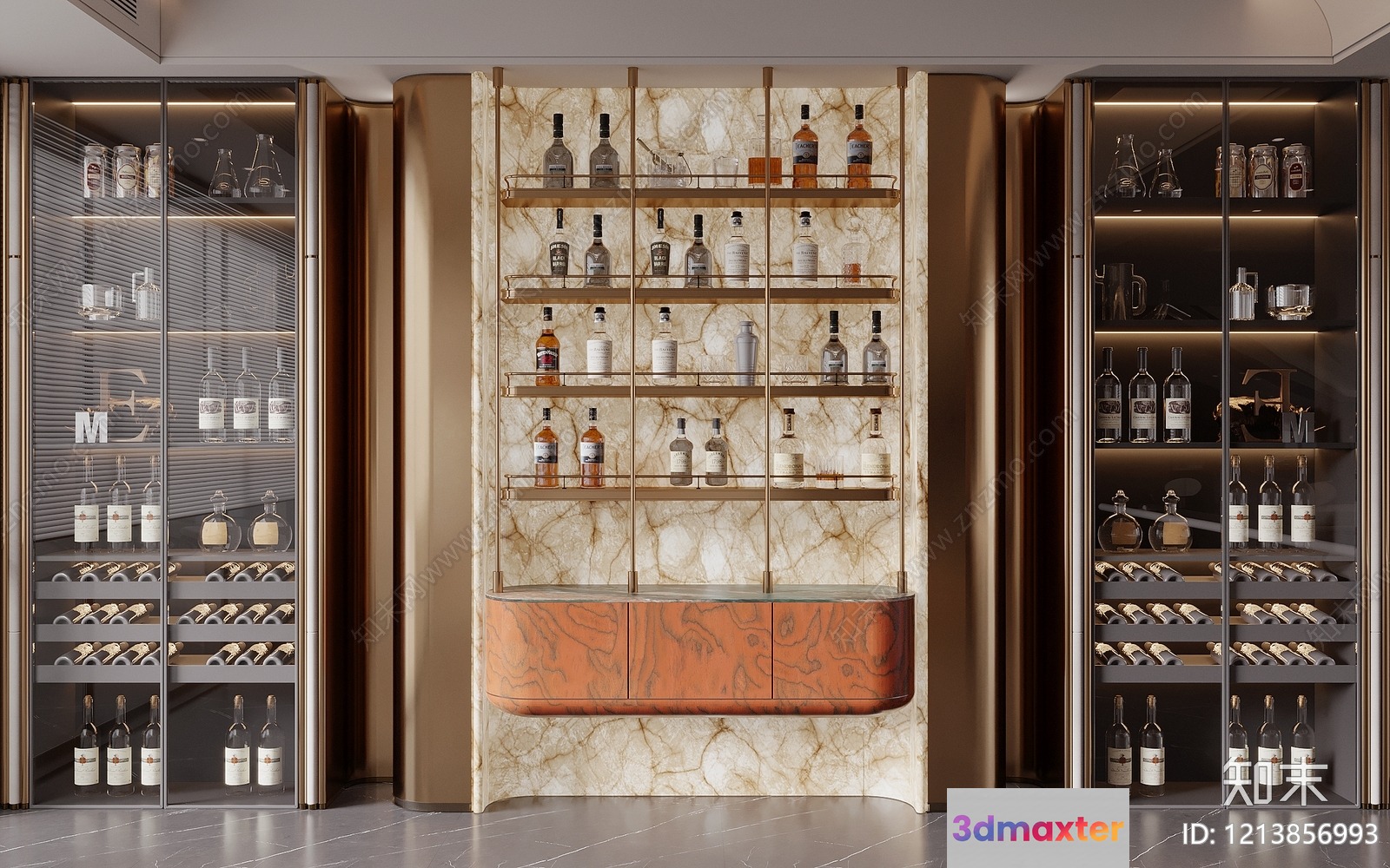 Luxury Bar Area 3D Model - 7693 - VRAY Render