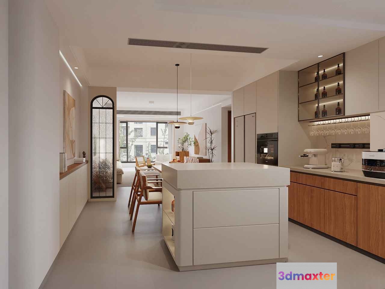 A Modern Kitchen 3D Model - 11014 - CORONA Render