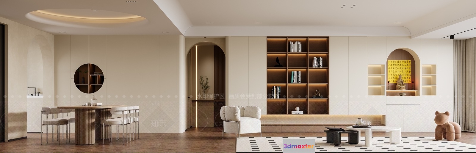 Modern Living Room 3D Model - 9207 - VRAY Render