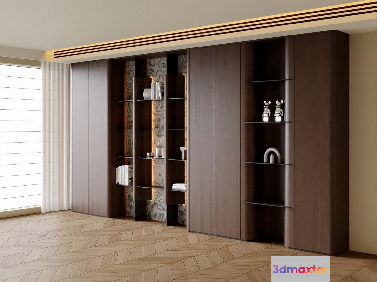 Modern Shelving Unit 3D Model - 12093 - VRAY Render