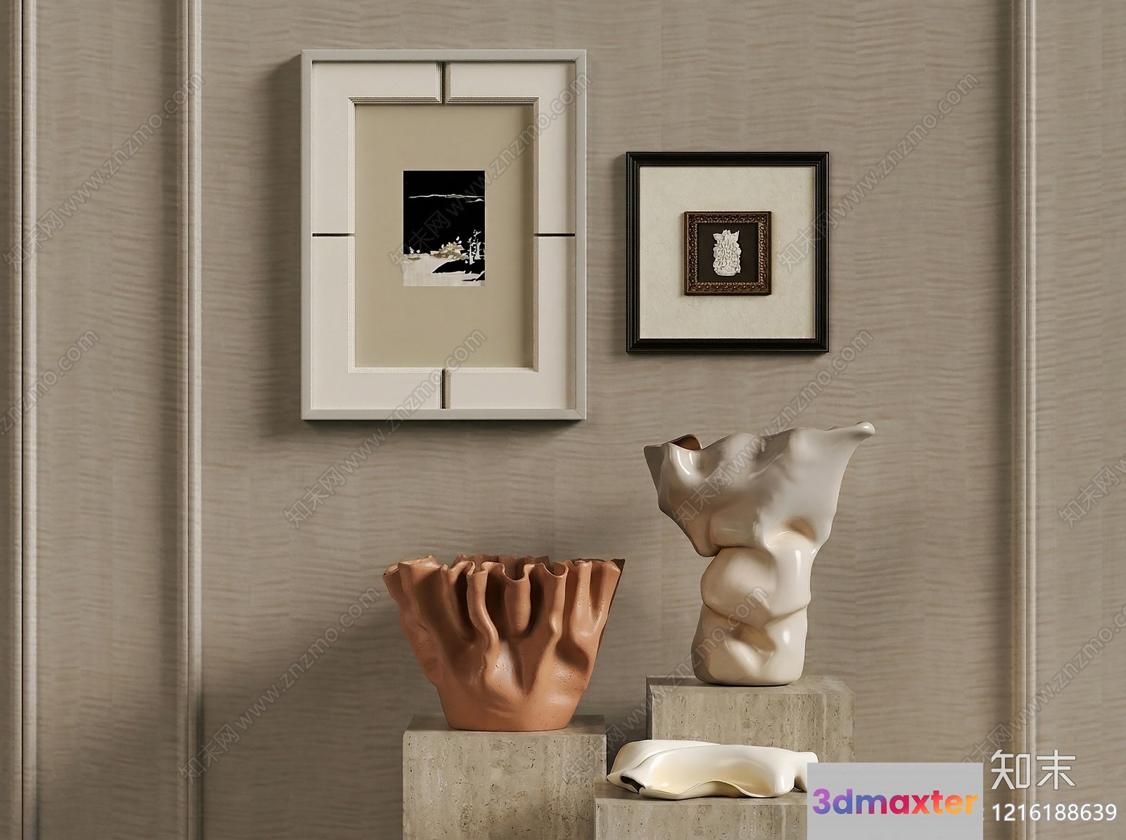 A Modern Art Display 3D Model - 12069 - VRAY Render