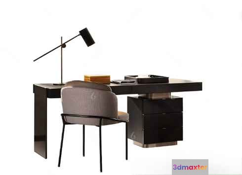 Modern Black Desk 3D Model - 13864 - VRAY Render