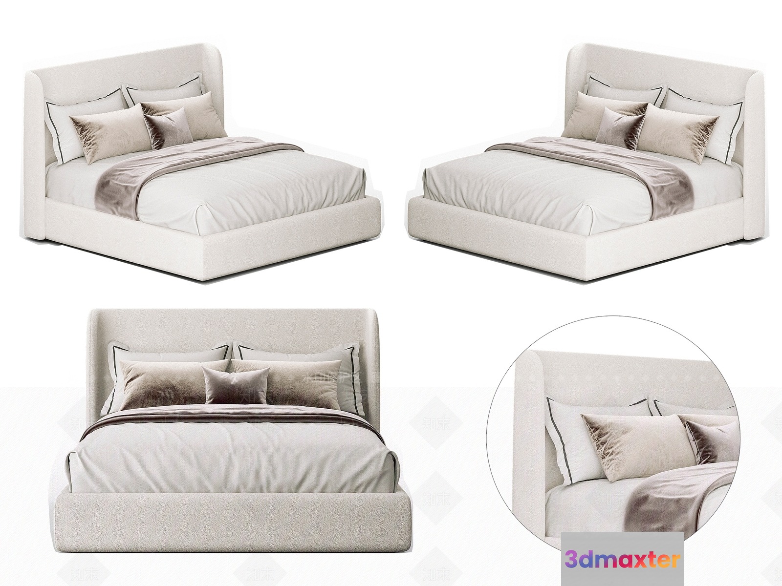 Modern Bed Frame 3D Model - 16460 - CORONA Render