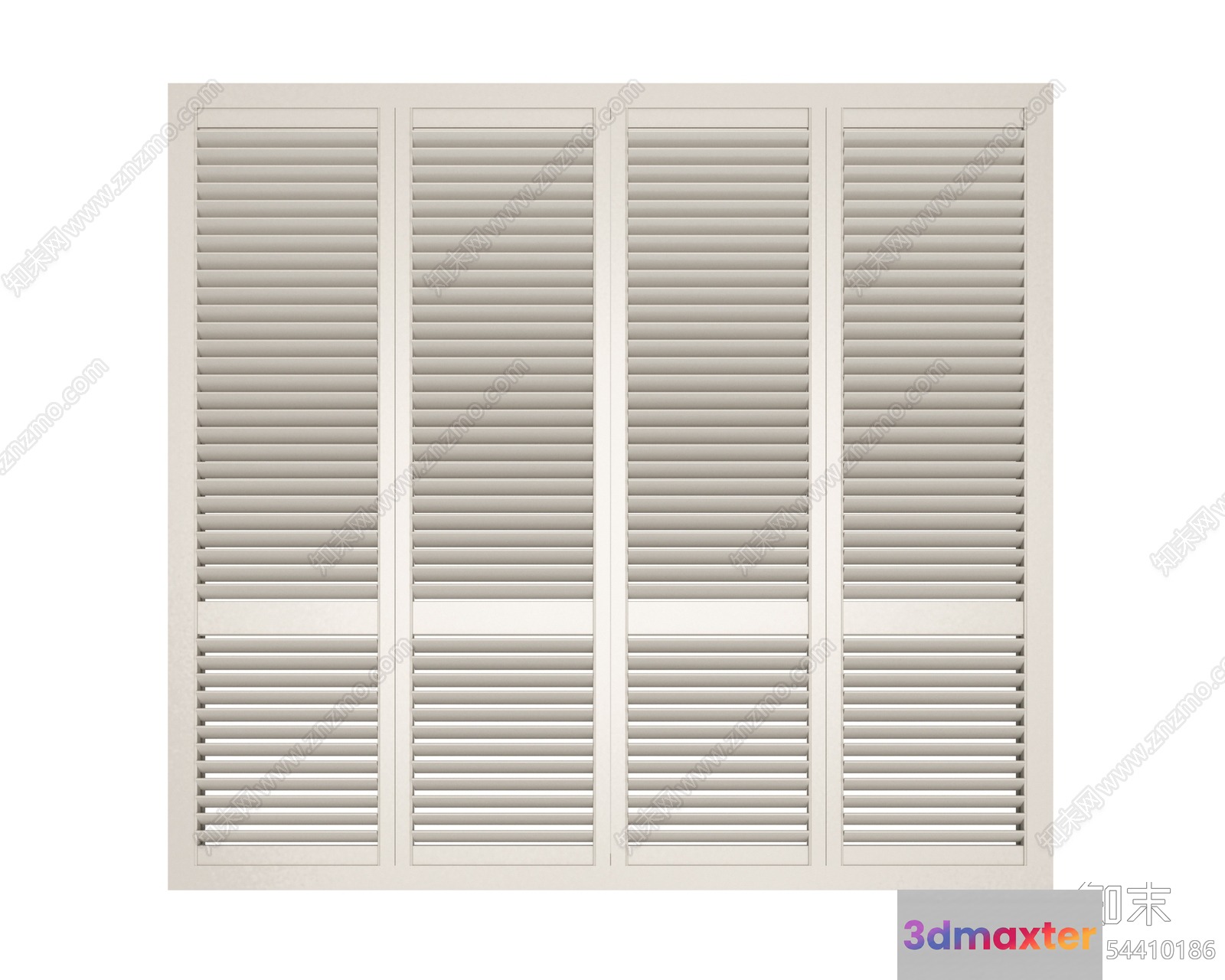 A Window With White Blinds 3D Model - 11525 - VRAY Render