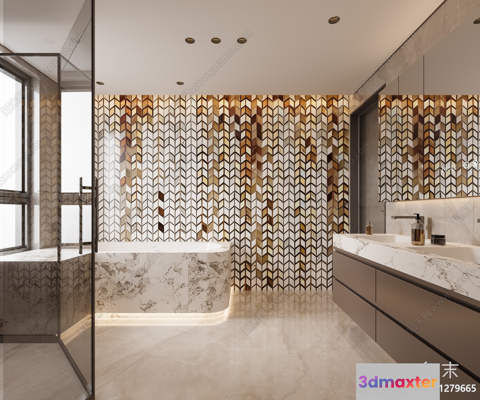 Modern Bathroom 3D Model - 2493 - CORONA Render