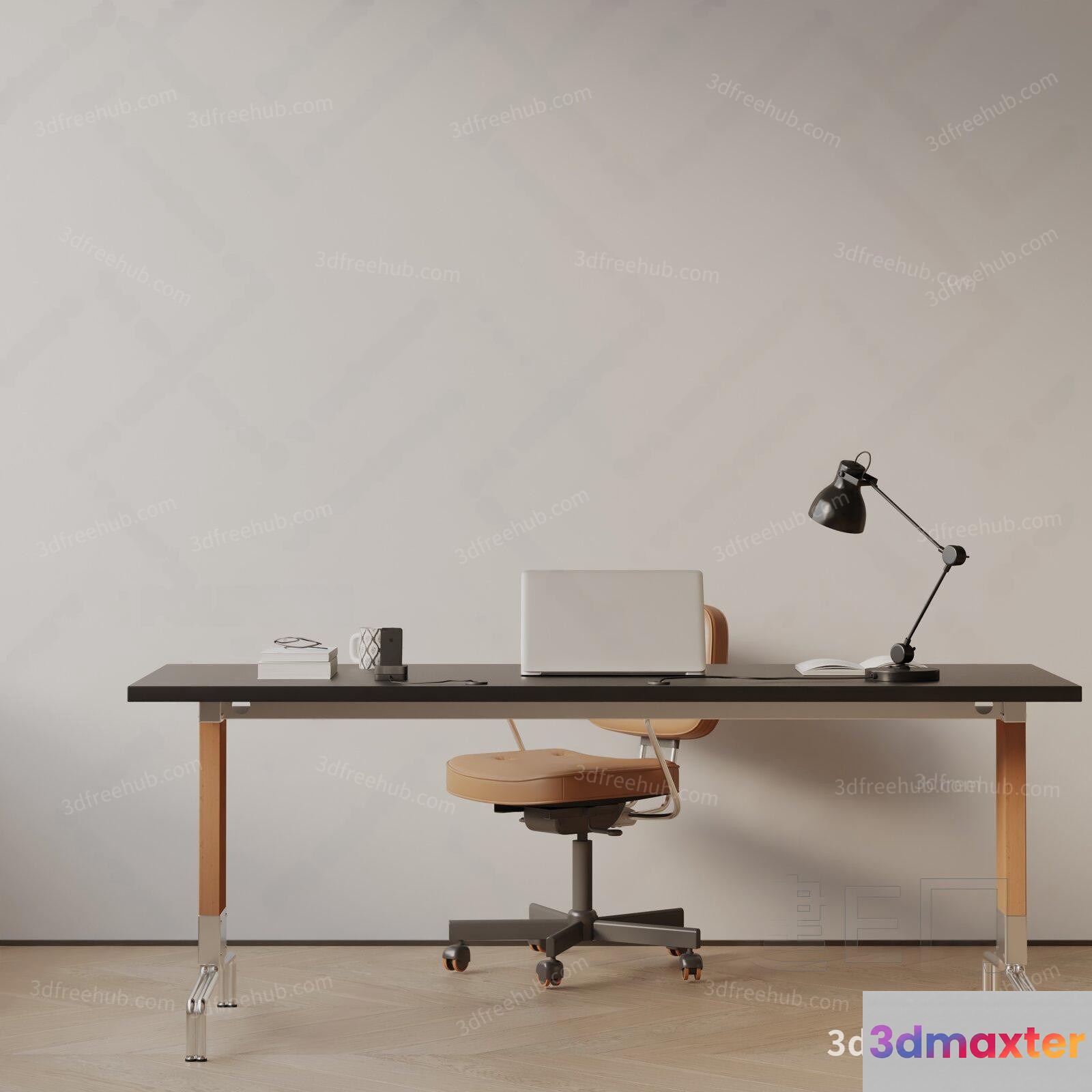 A Modern Office Desk 3D Model - 19955 - VRAY Render