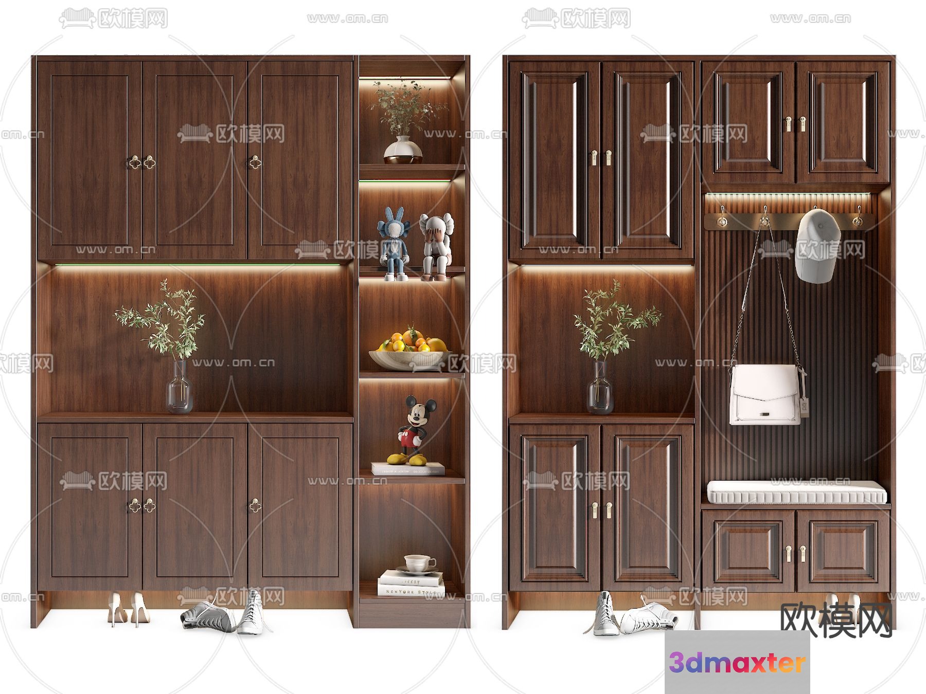 Modern Wooden Cabinets 3D Model - 2682 - VRAY Render