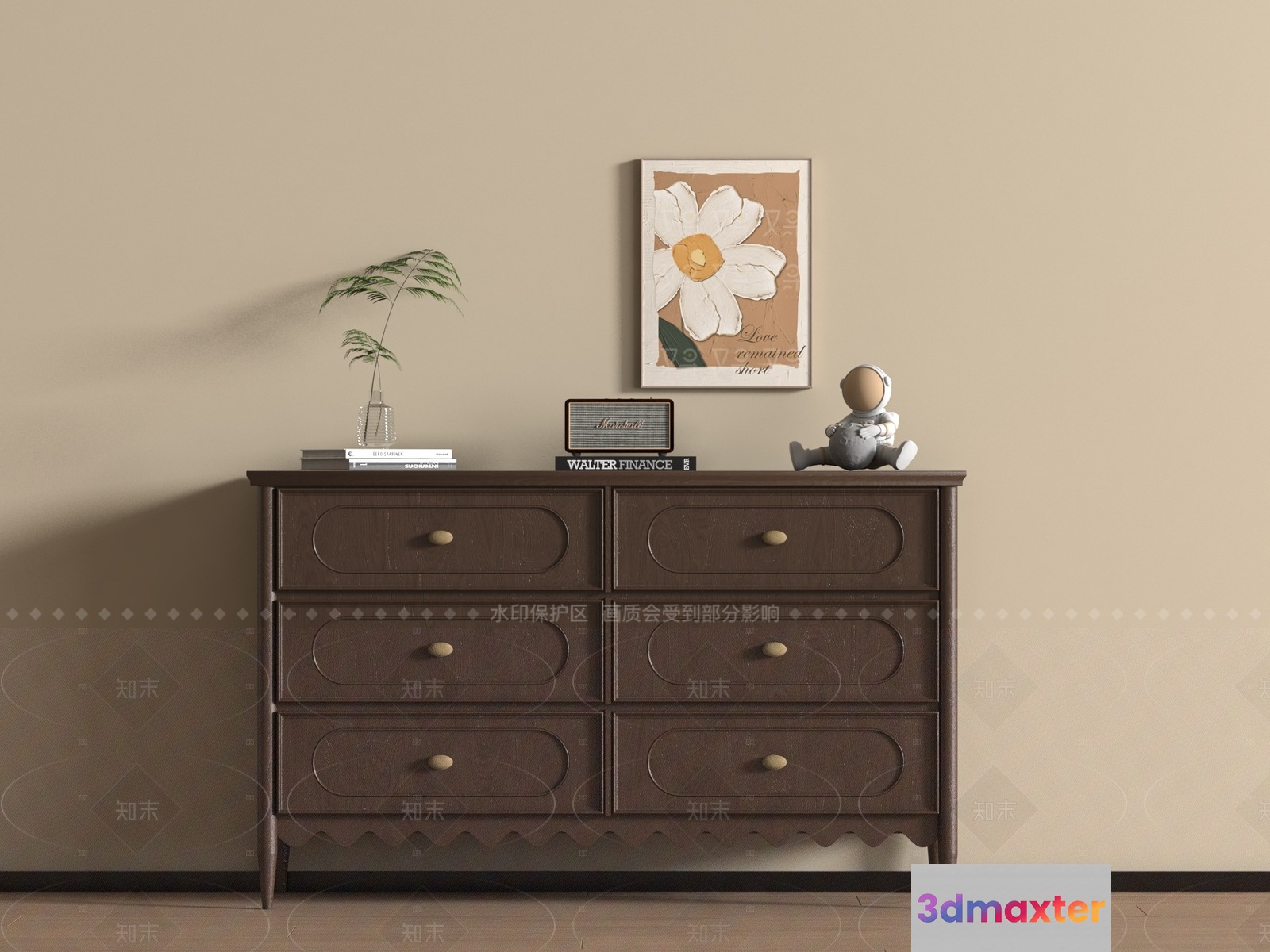 Mid-Century Modern Dresser 3D Model - 7345 - VRAY Render