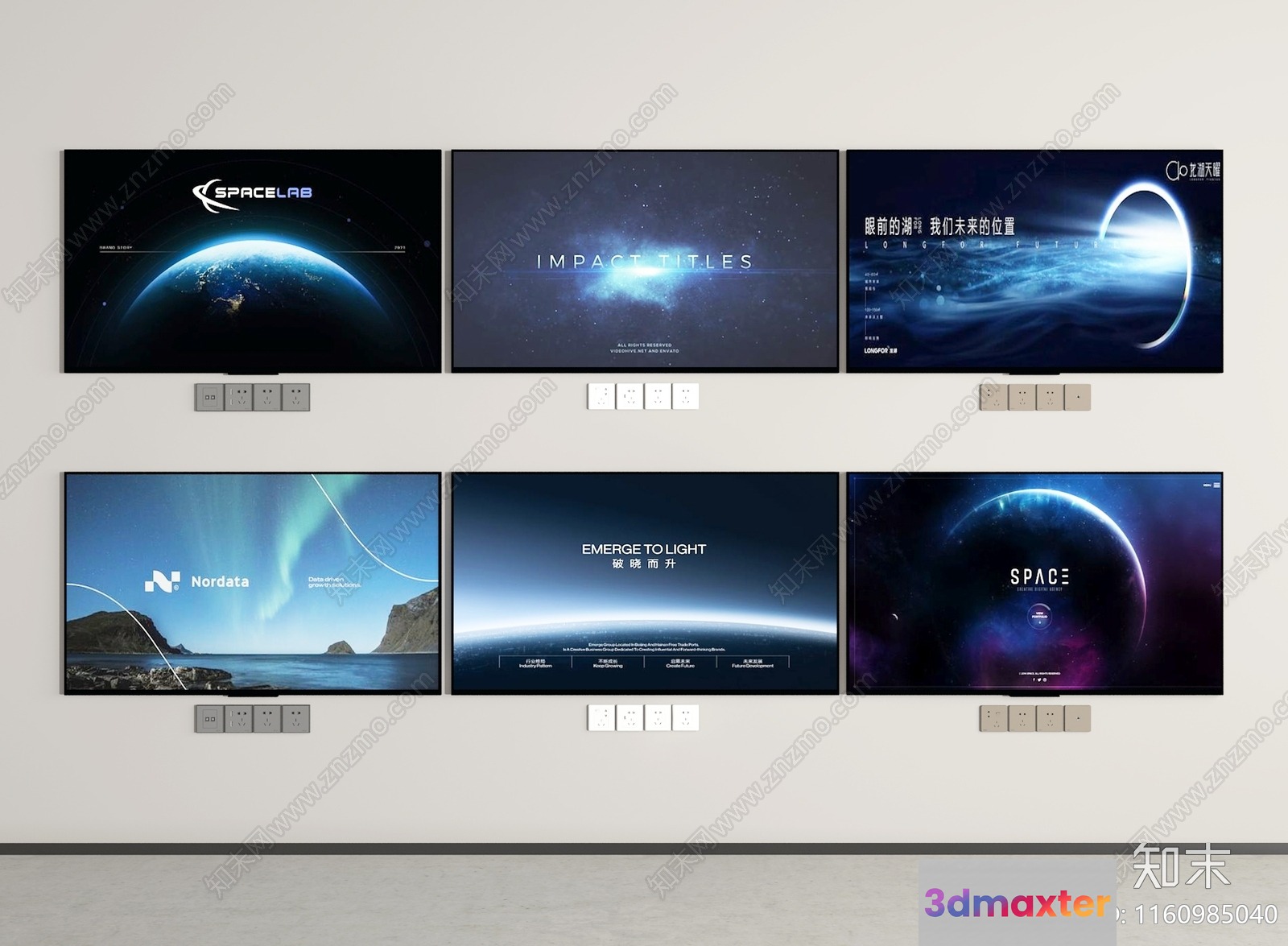 Space-Themed Presentation Slides 3D Model - 10571 - VRAY Render