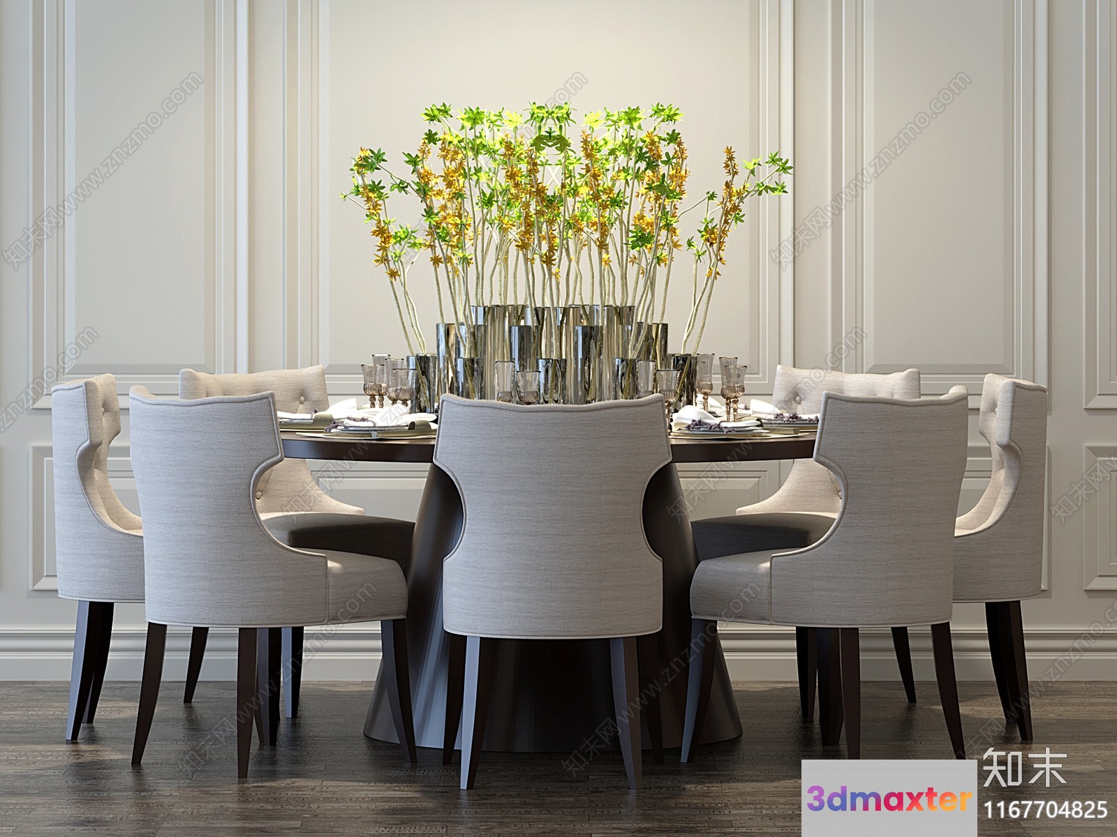 Modern Dining Room 3D Model - 7652 - CORONA Render