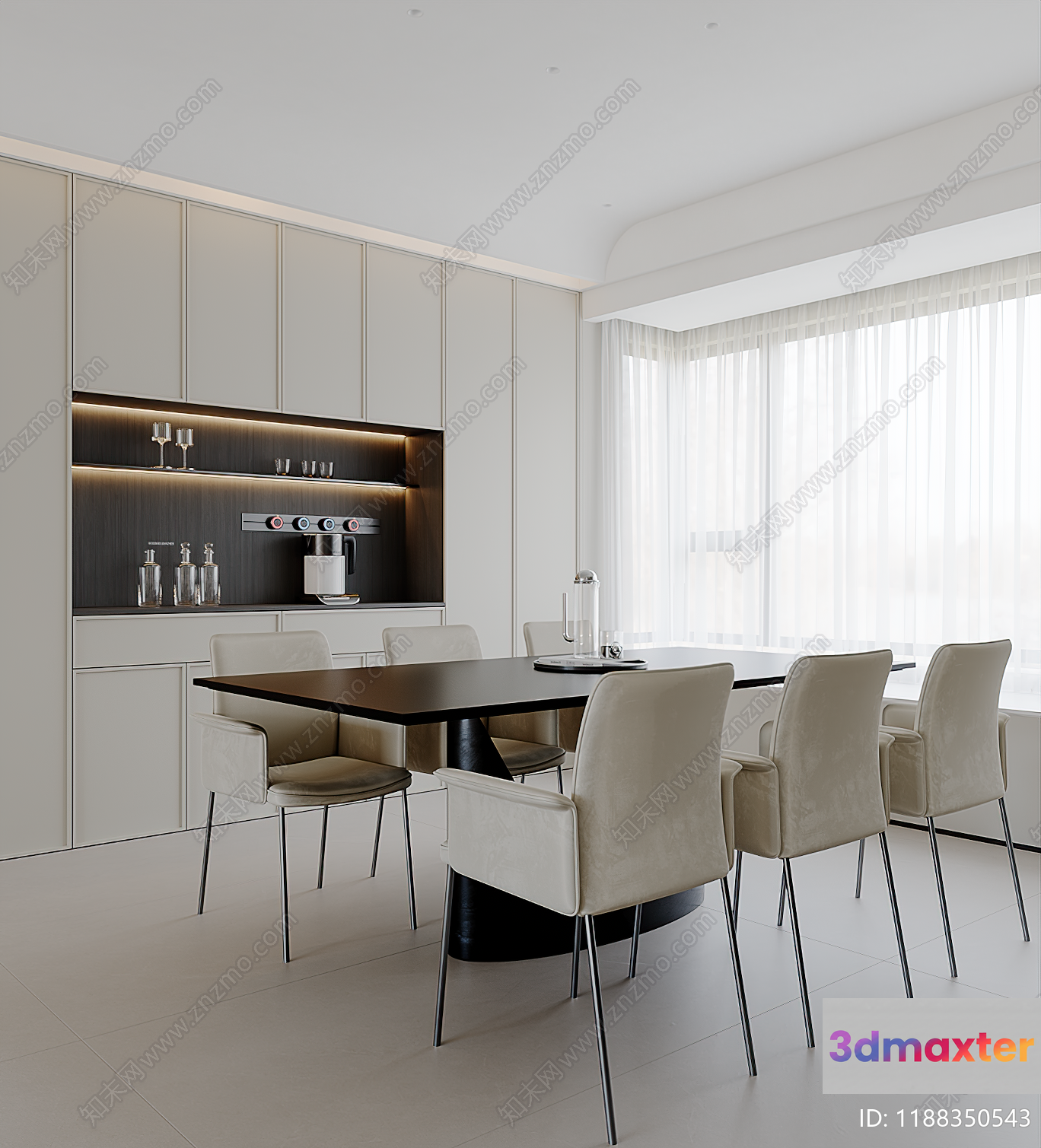 Modern Dining Room 3D Model - 4362 - VRAY Render