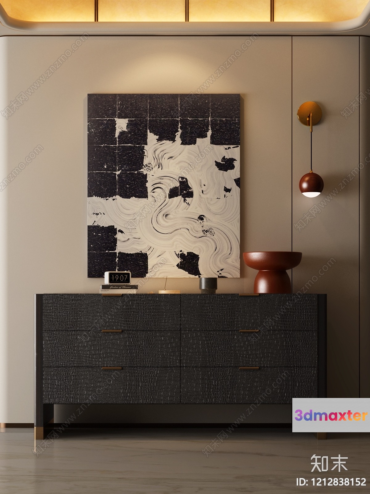 Modern Living Room 3D Model - 2029 - VRAY Render