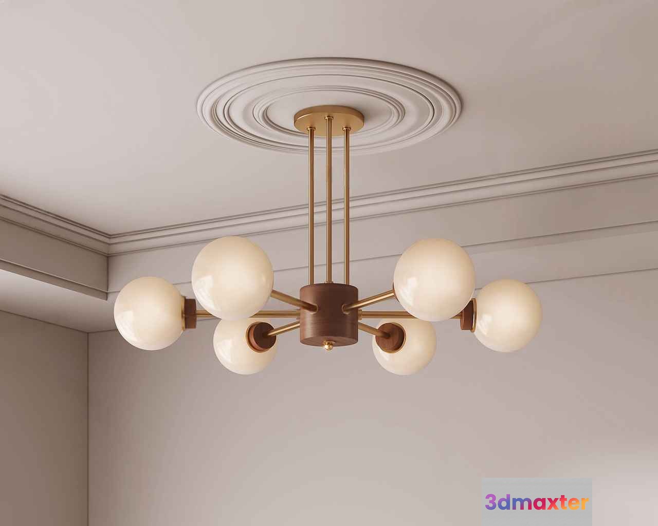 Gold Light Fixture 3D Model - 13951 - VRAY Render