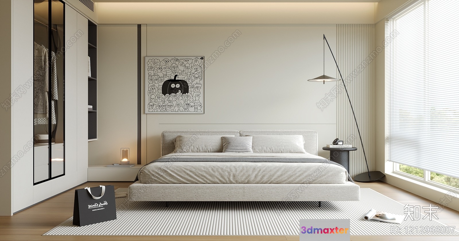 Cozy Modern Bedroom 3D Model - 2033 - VRAY Render