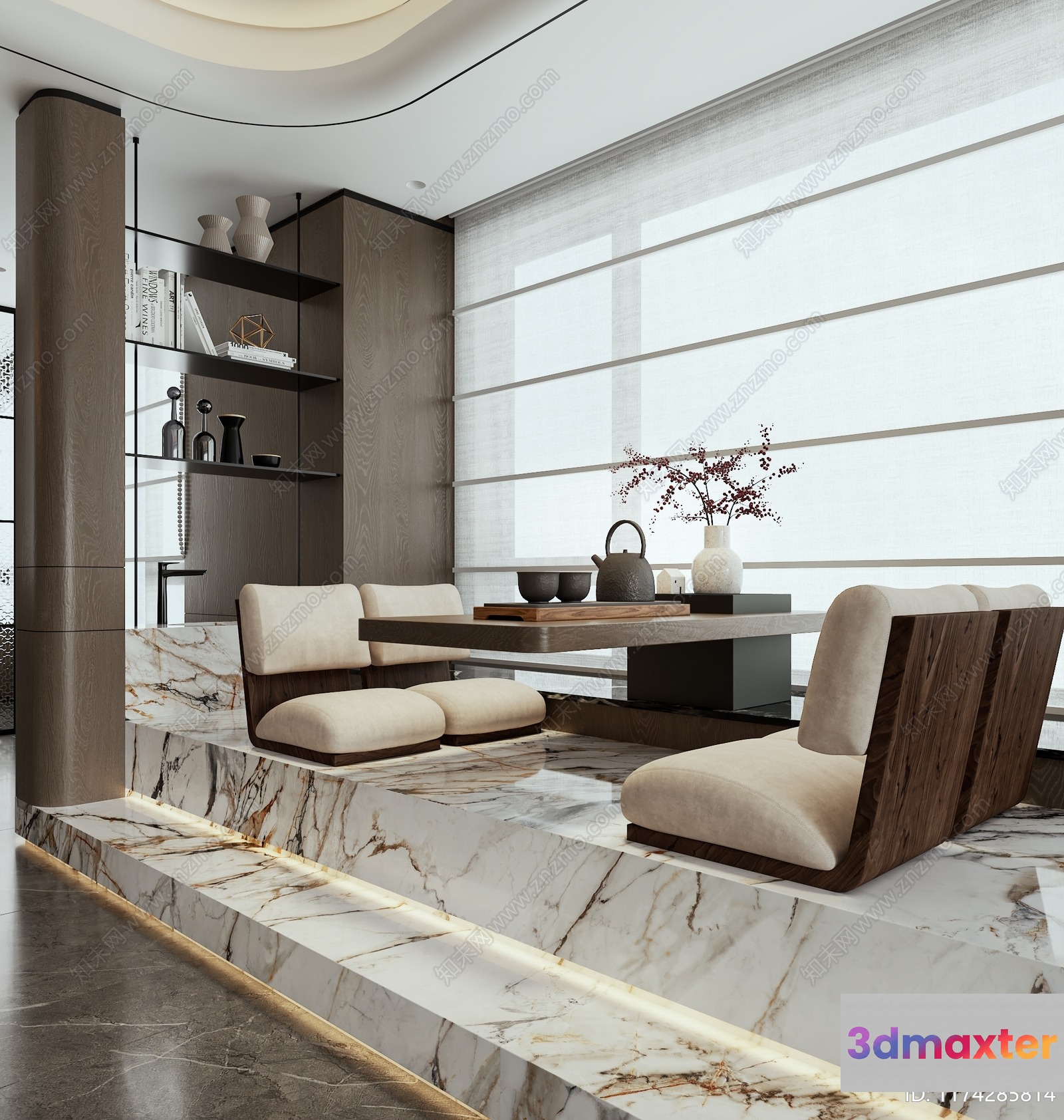 Modern Living Room 3D Model - 12938 - VRAY Render