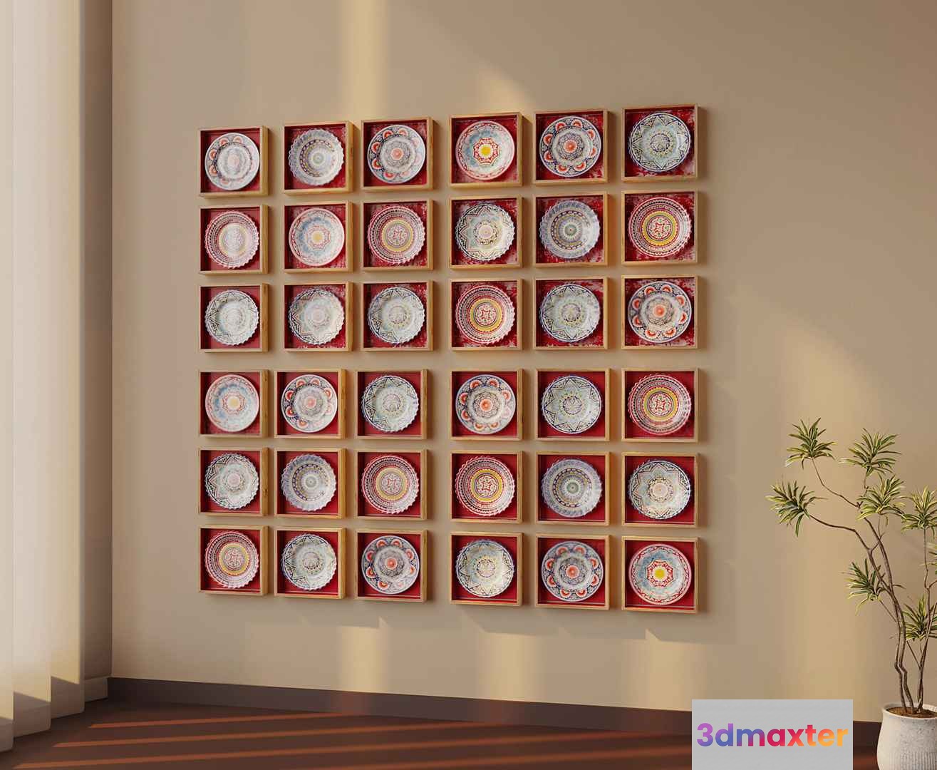Modern Wall Art 3D Model - 8045 - VRAY Render