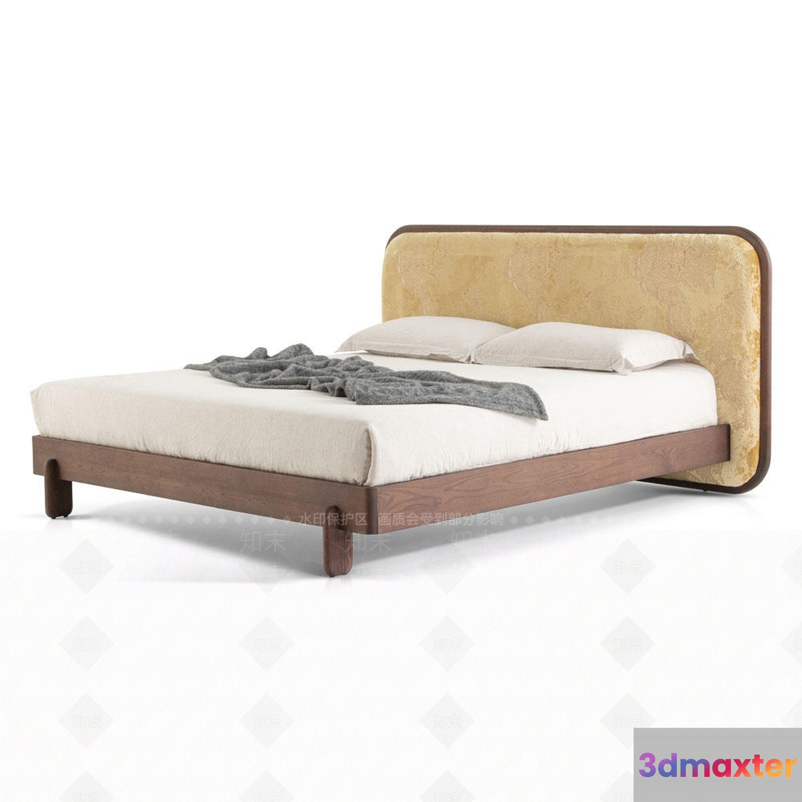 Modern Wooden Bed 3D Model - 751 - VRAY Render