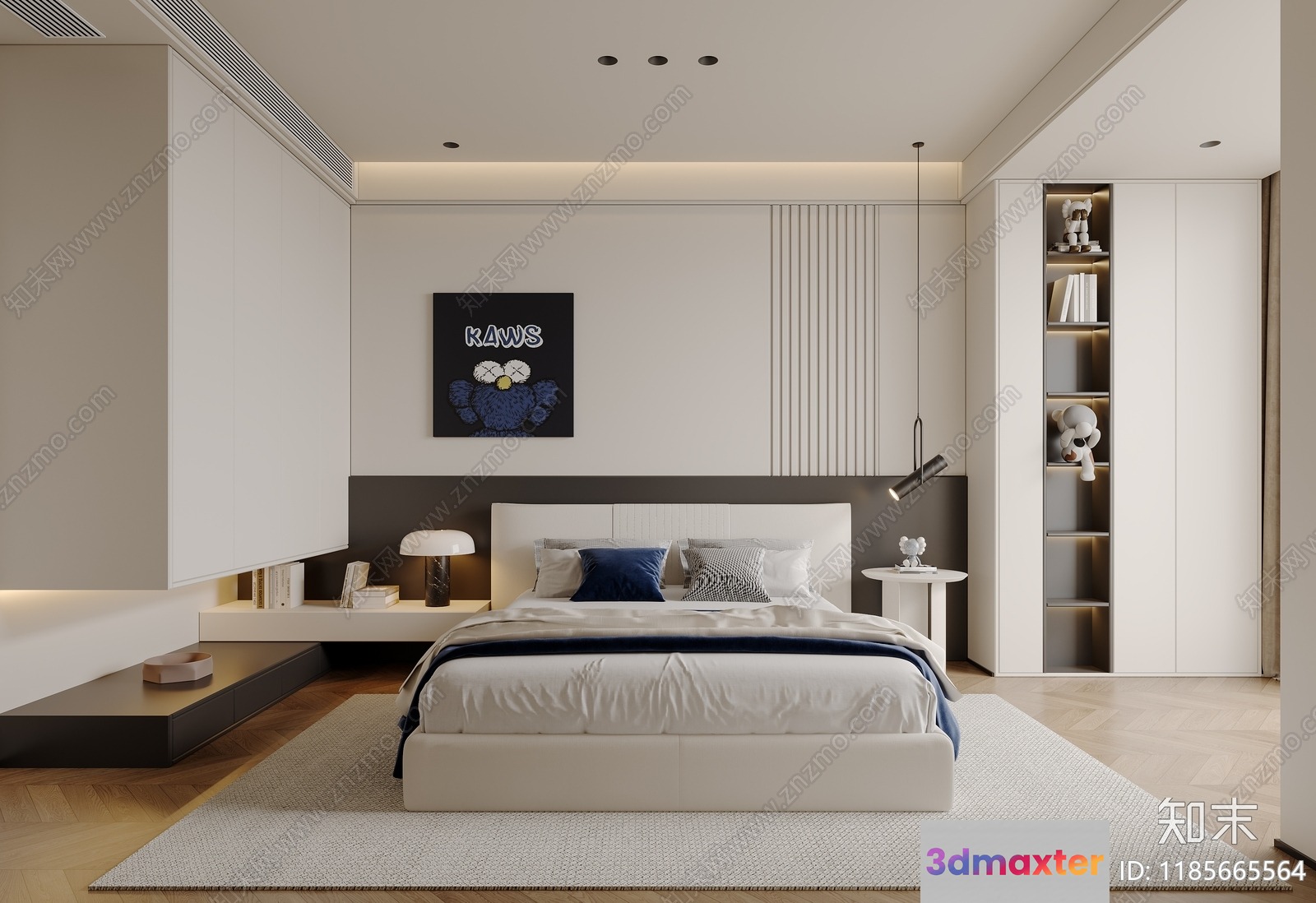 Cozy Modern Bedroom 3D Model - 12484 - VRAY Render