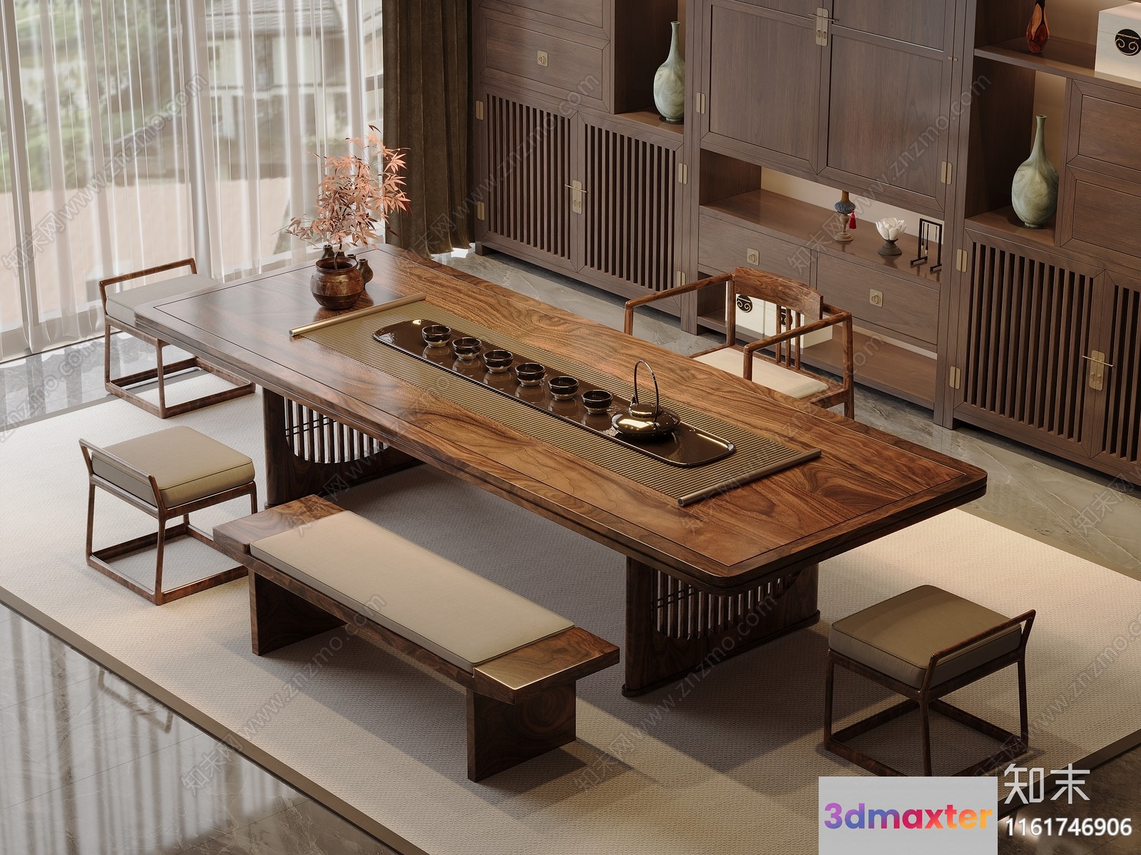 A Modern Dining Room 3D Model - 11866 - VRAY Render