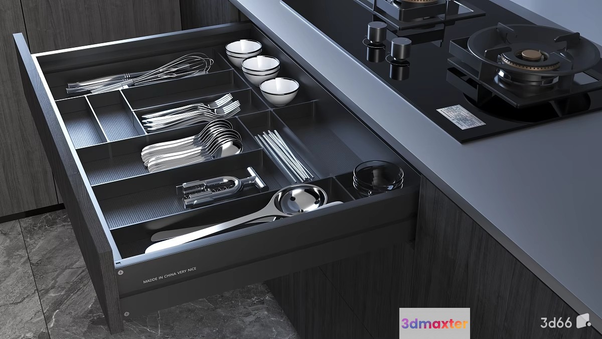 A Kitchen Drawer 3D Model - 22321 - VRAY Render