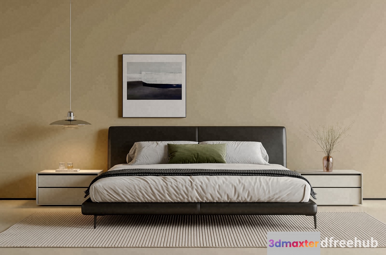 Modern Minimalist Bedroom 3D Model - 22899 - VRAY Render