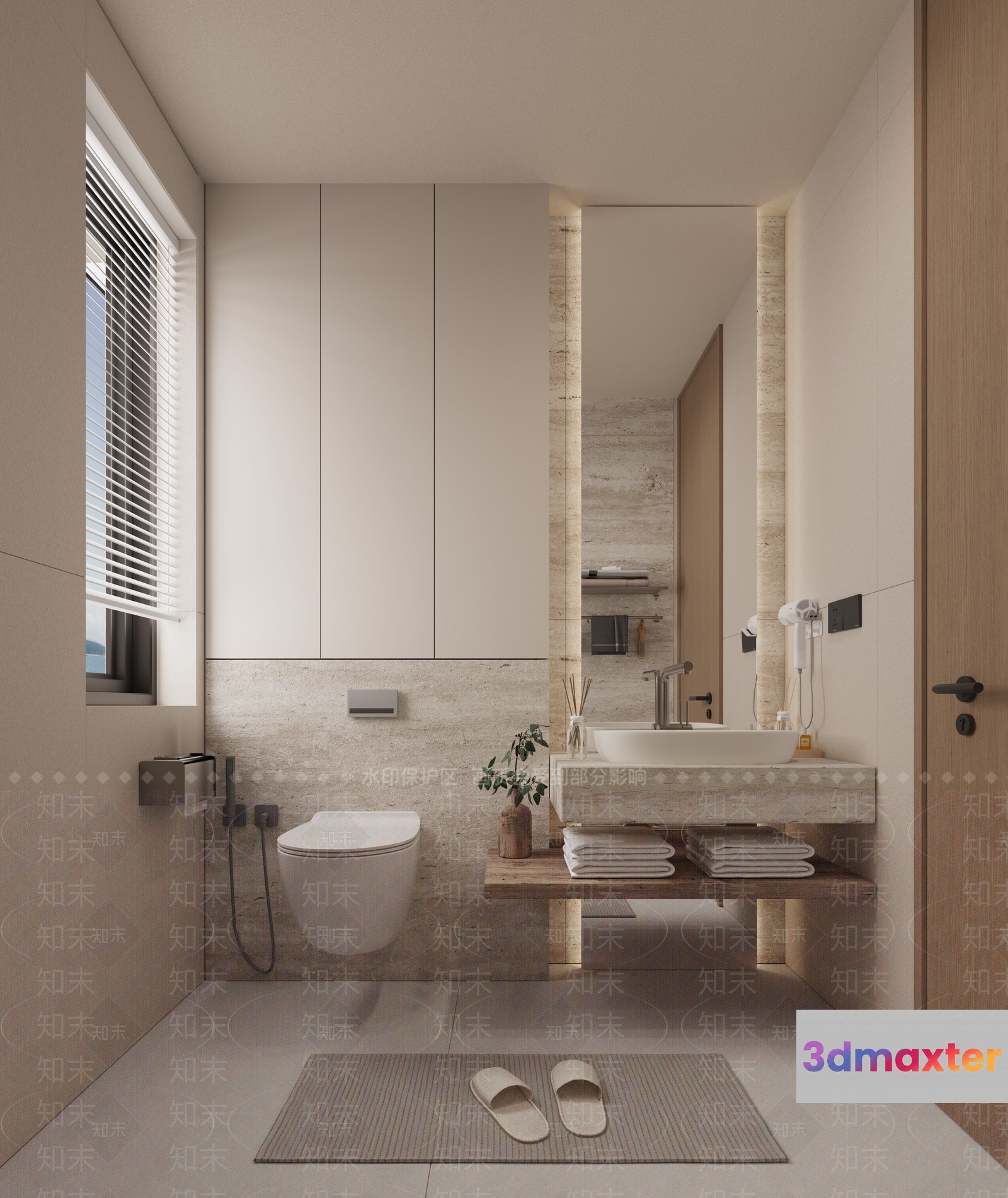 Modern Bathroom Design 3D Model - 7512 - VRAY Render