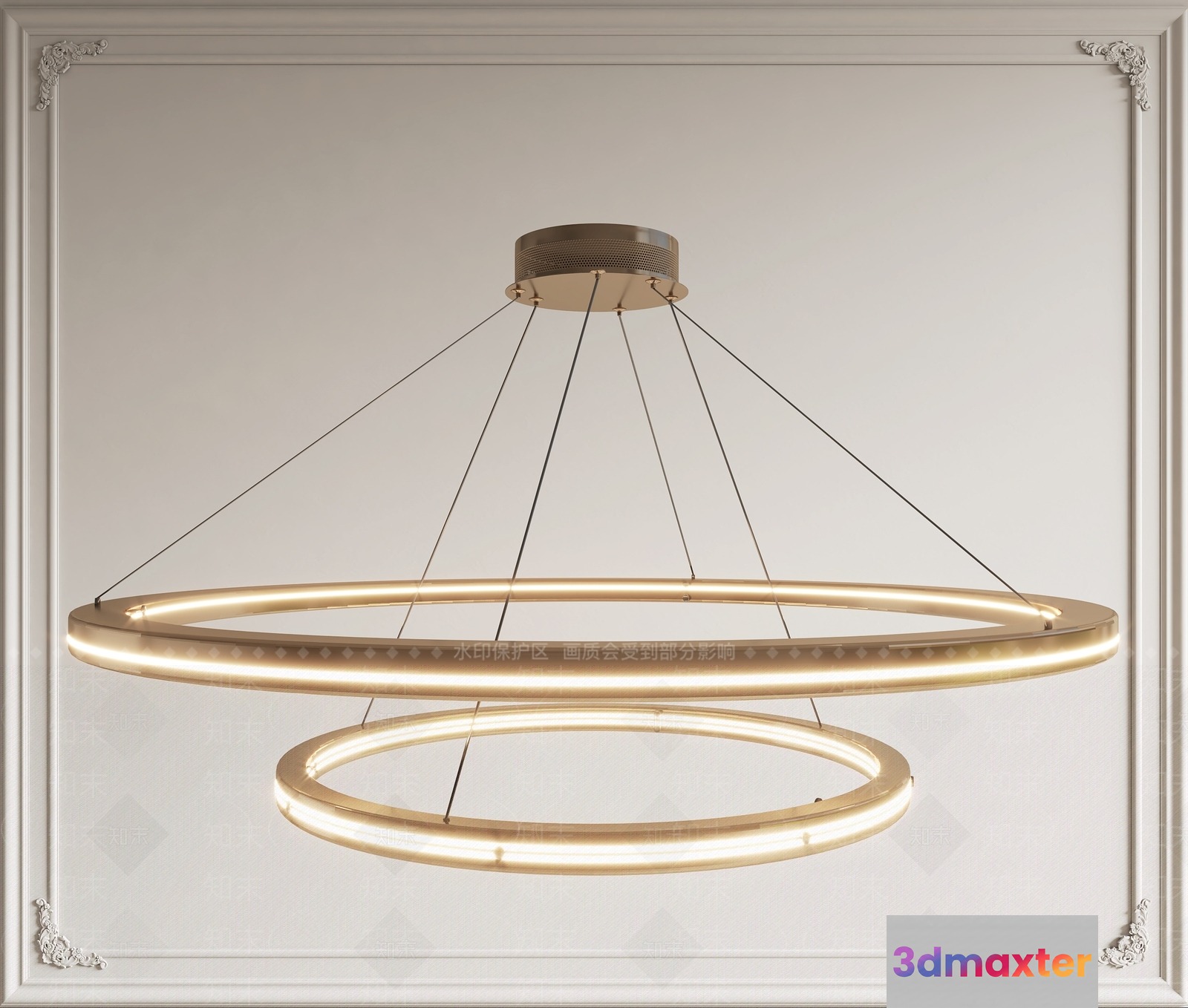 Gold Light Fixture 3D Model - 14429 - VRAY Render
