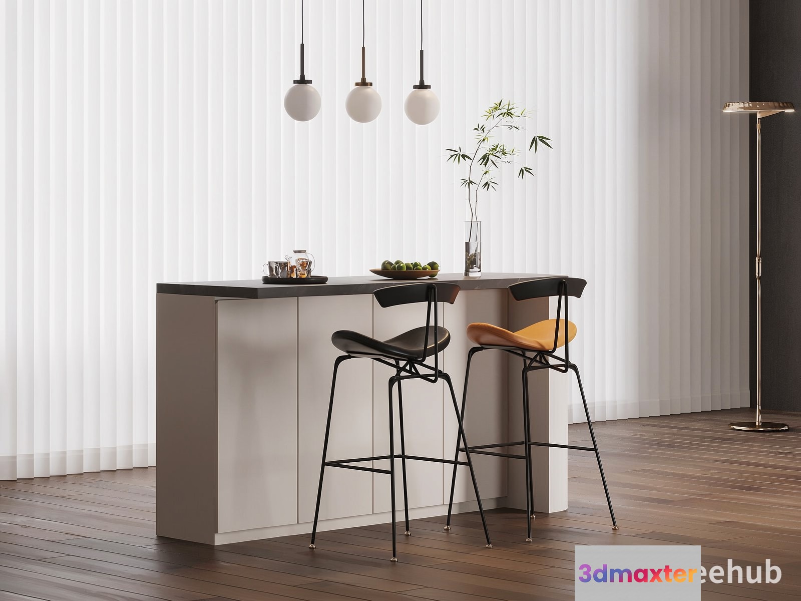 Modern Kitchen Island 3D Model - 7902 - VRAY Render