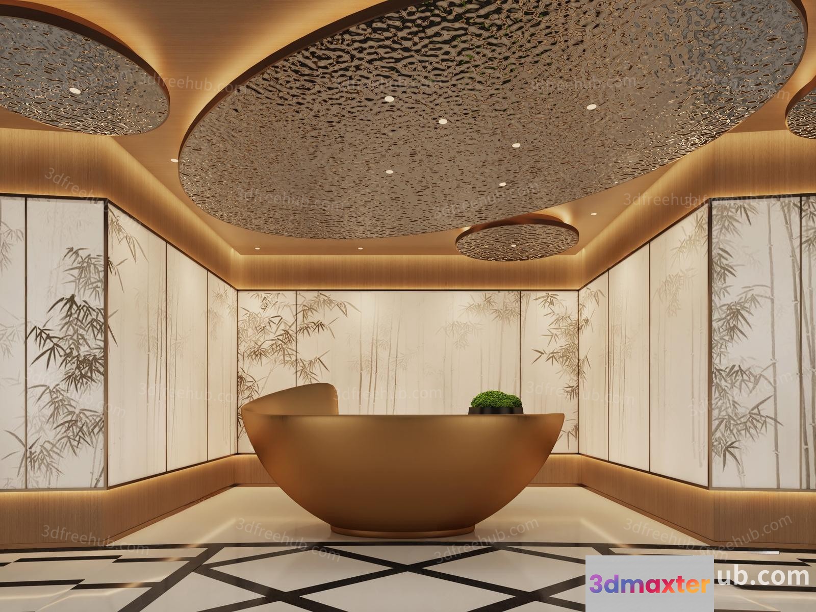 A Luxurious Bathroom With A Large Bathtub 3D Model - 19896 - VRAY Render