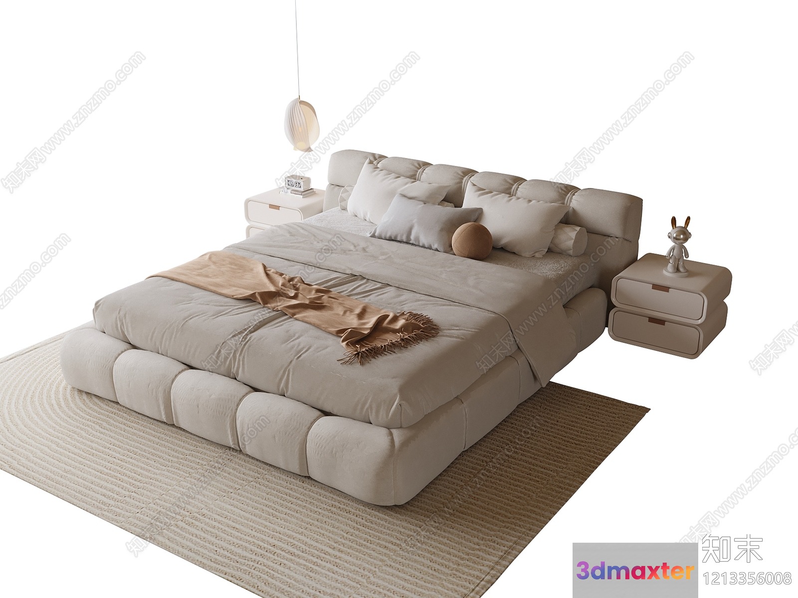 Cozy Modern Bedroom 3D Model - 13740 - VRAY Render
