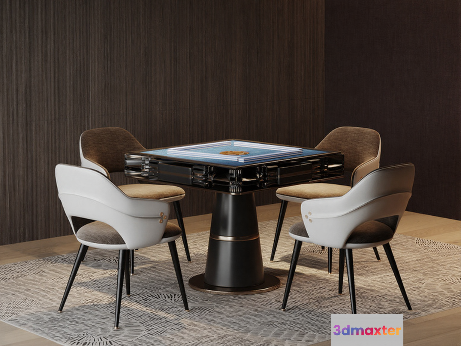 A Modern Dining Table 3D Model - 12187 - VRAY Render
