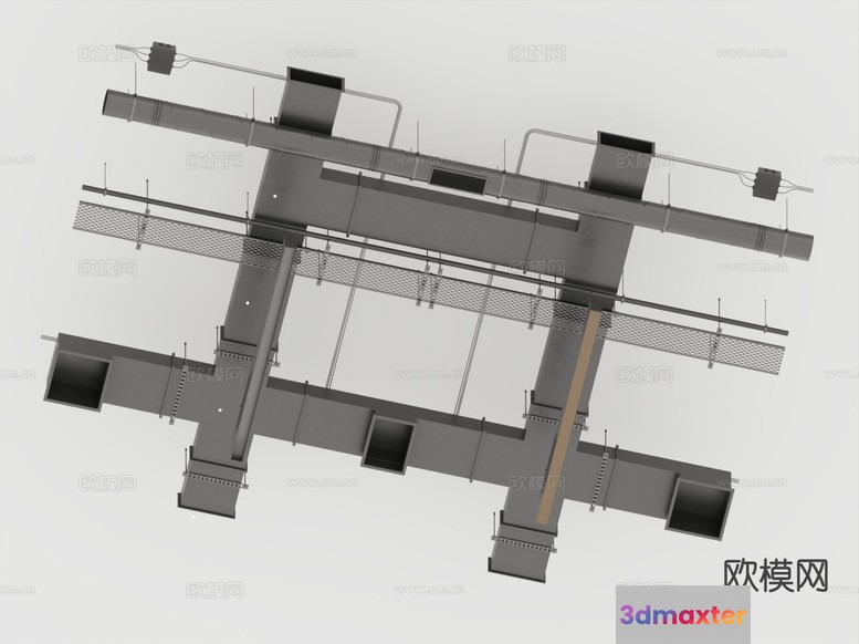 A 3D Rendering Of A Metal Structure 3D Model - 13167 - CORONA Render