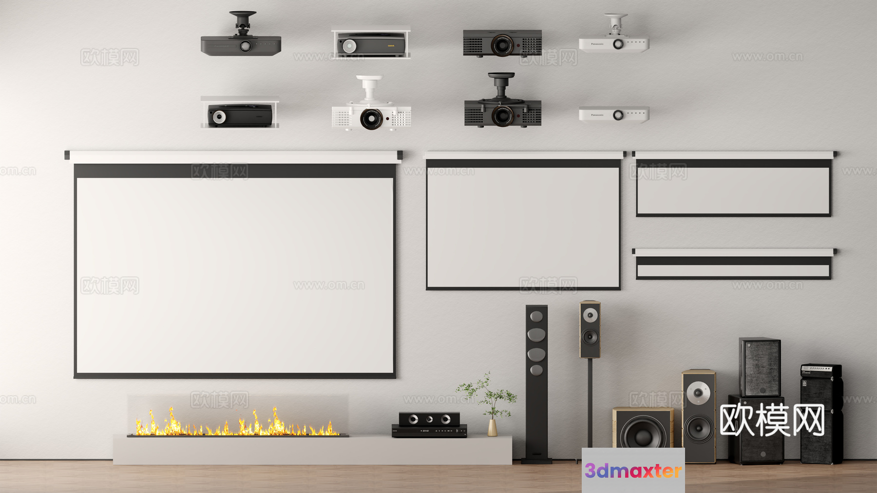 Modern Home Theater Setup 3D Model - 1596 - VRAY Render