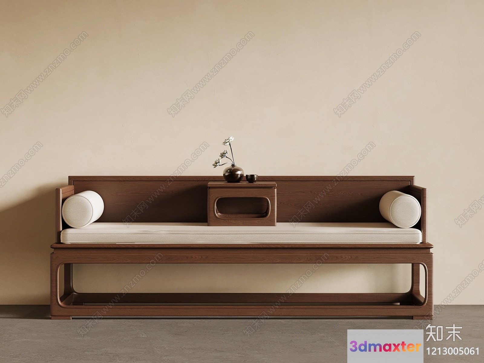 Wooden Daybed 3D Model - 20456 - VRAY Render