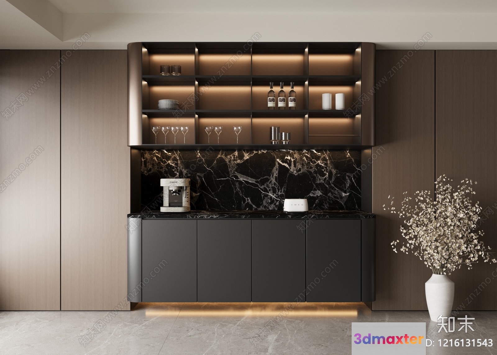 Modern Bar Area 3D Model - 15266 - VRAY Render