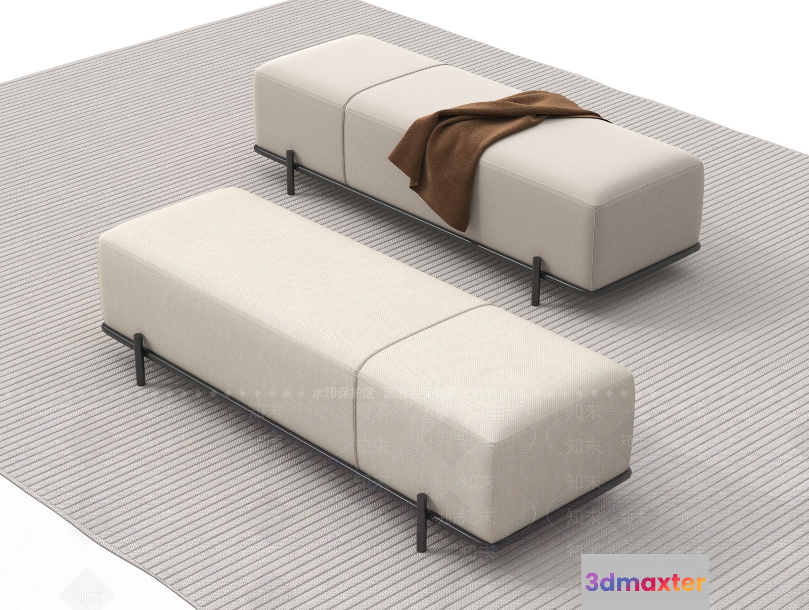 Modern Beige Furniture 3D Model - 10753 - VRAY Render