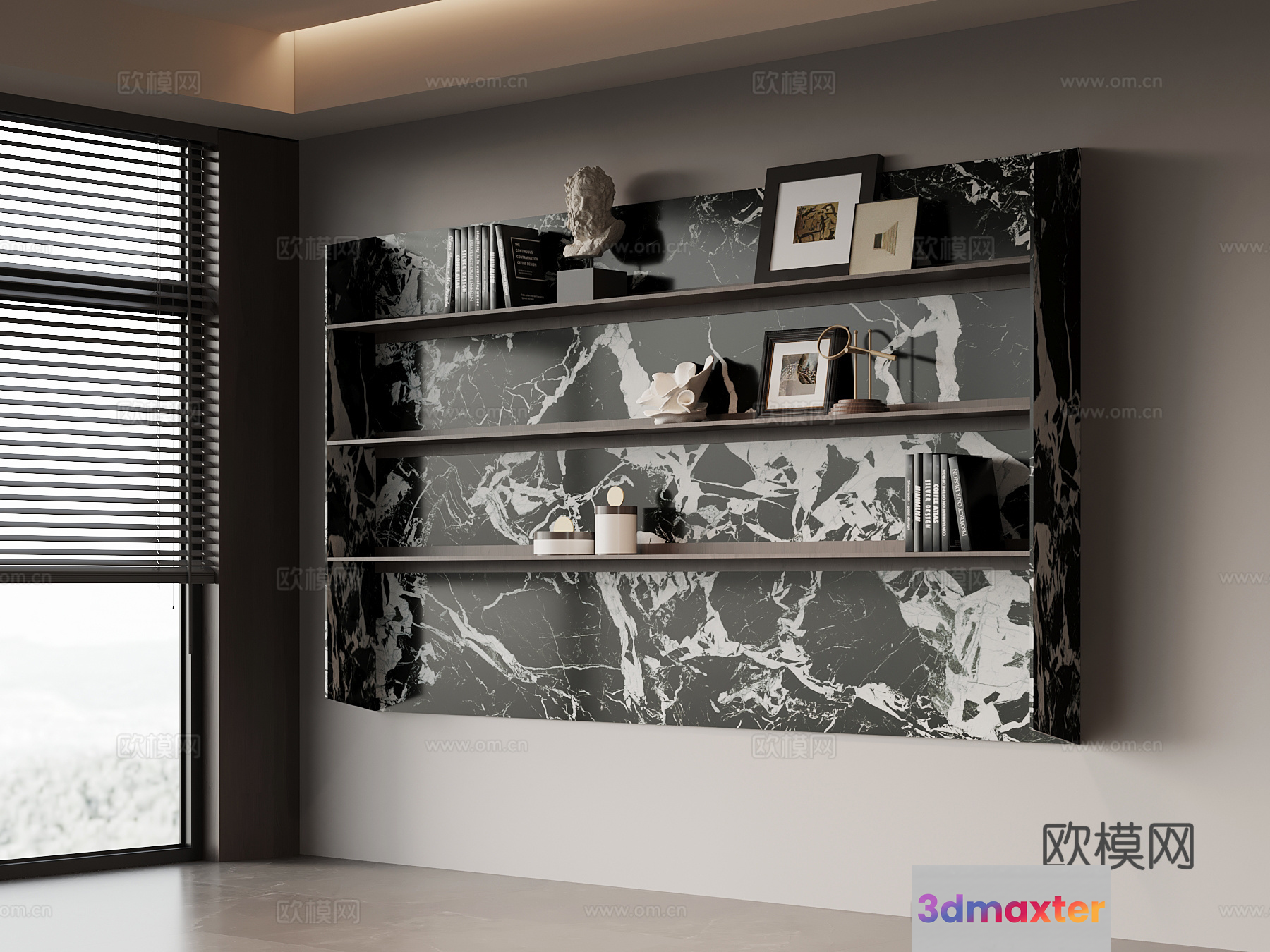 Modern Shelving Unit 3D Model - 13639 - VRAY Render