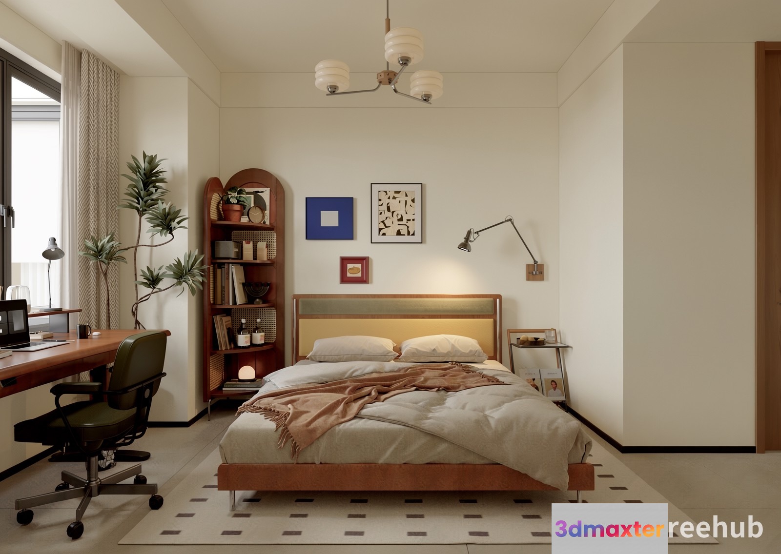 Cozy Bedroom 3D Model - 20001 - VRAY Render
