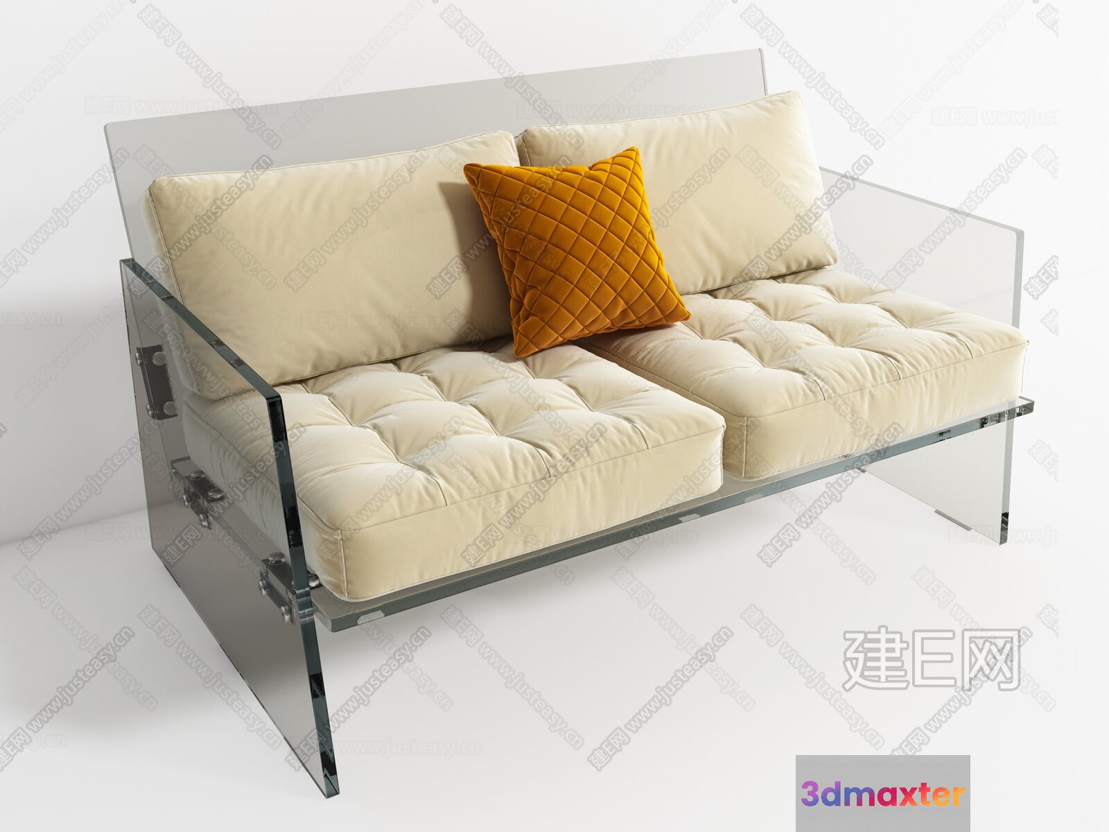 Modern Glass Sofa 3D Model - 21424 - VRAY Render