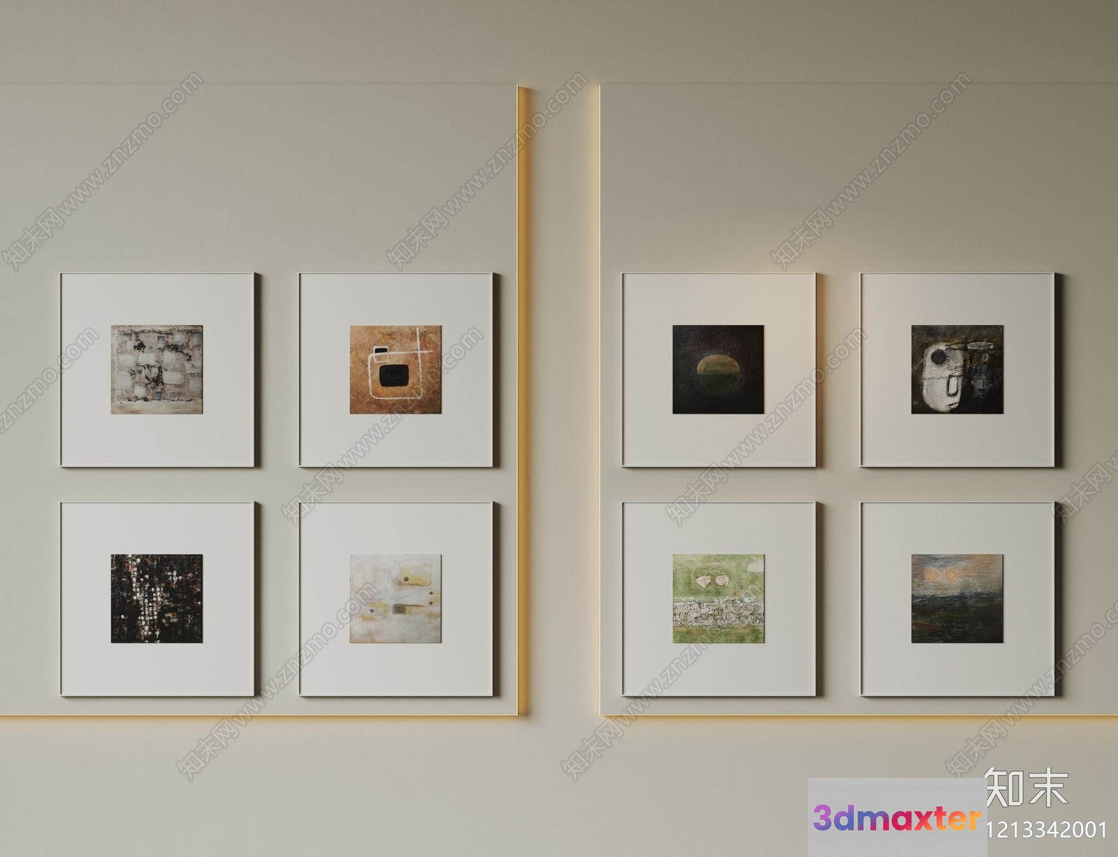 Minimalist Wall Art Collection 3D Model - 4463 - VRAY Render