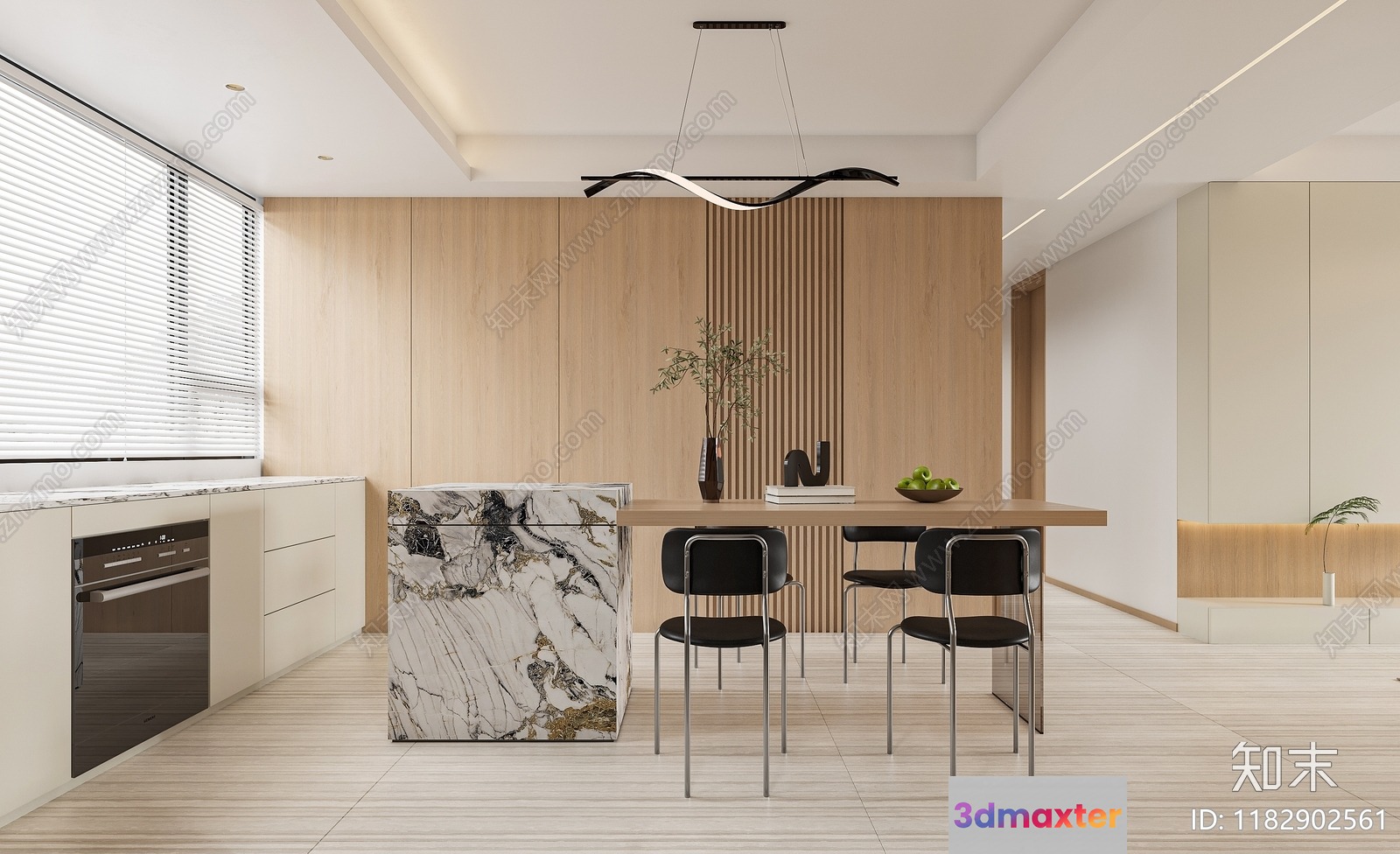 Modern Dining Room 3D Model - 11664 - CORONA Render
