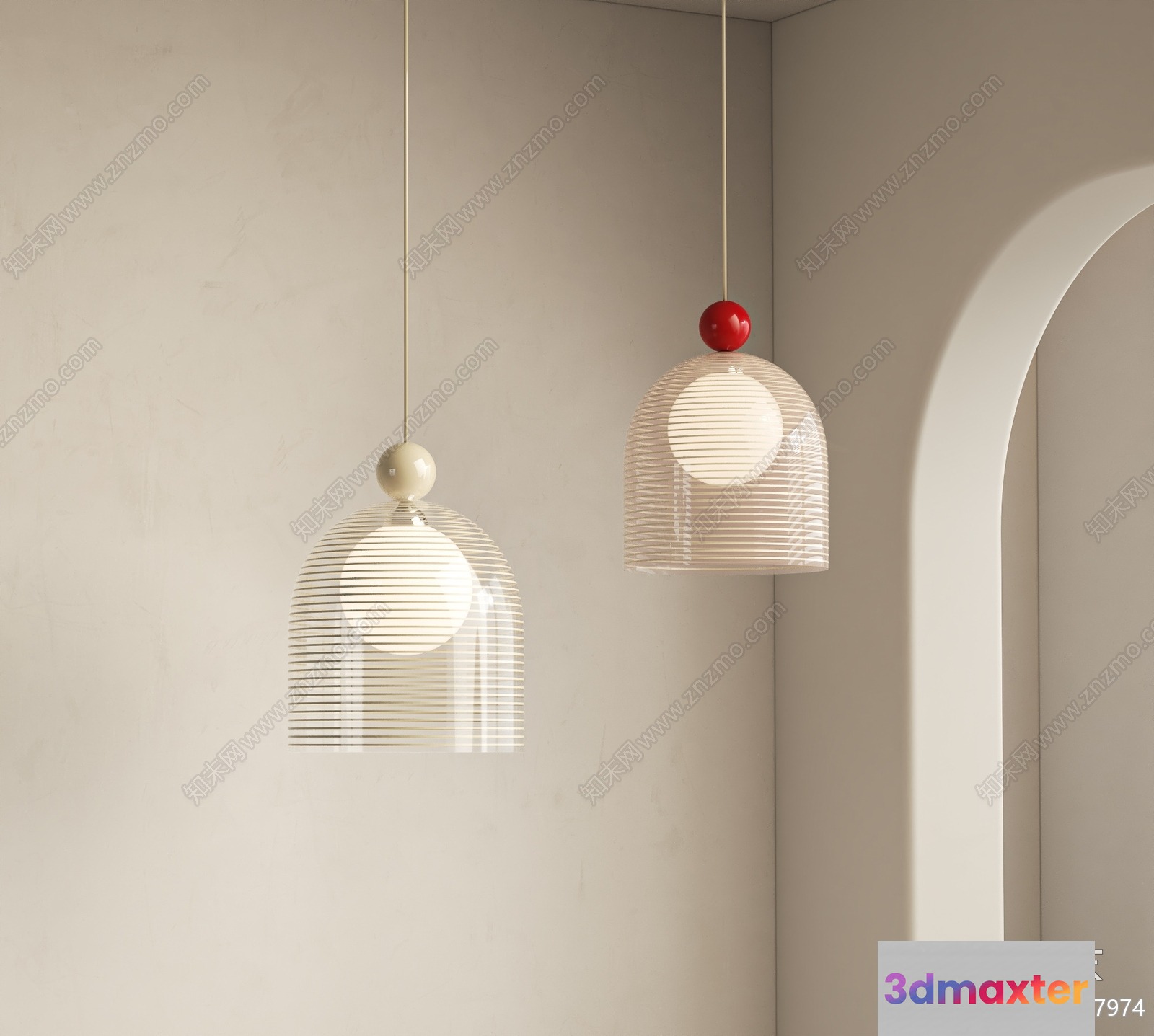 Modern Hanging Light Fixtures 3D Model - 19508 - VRAY Render