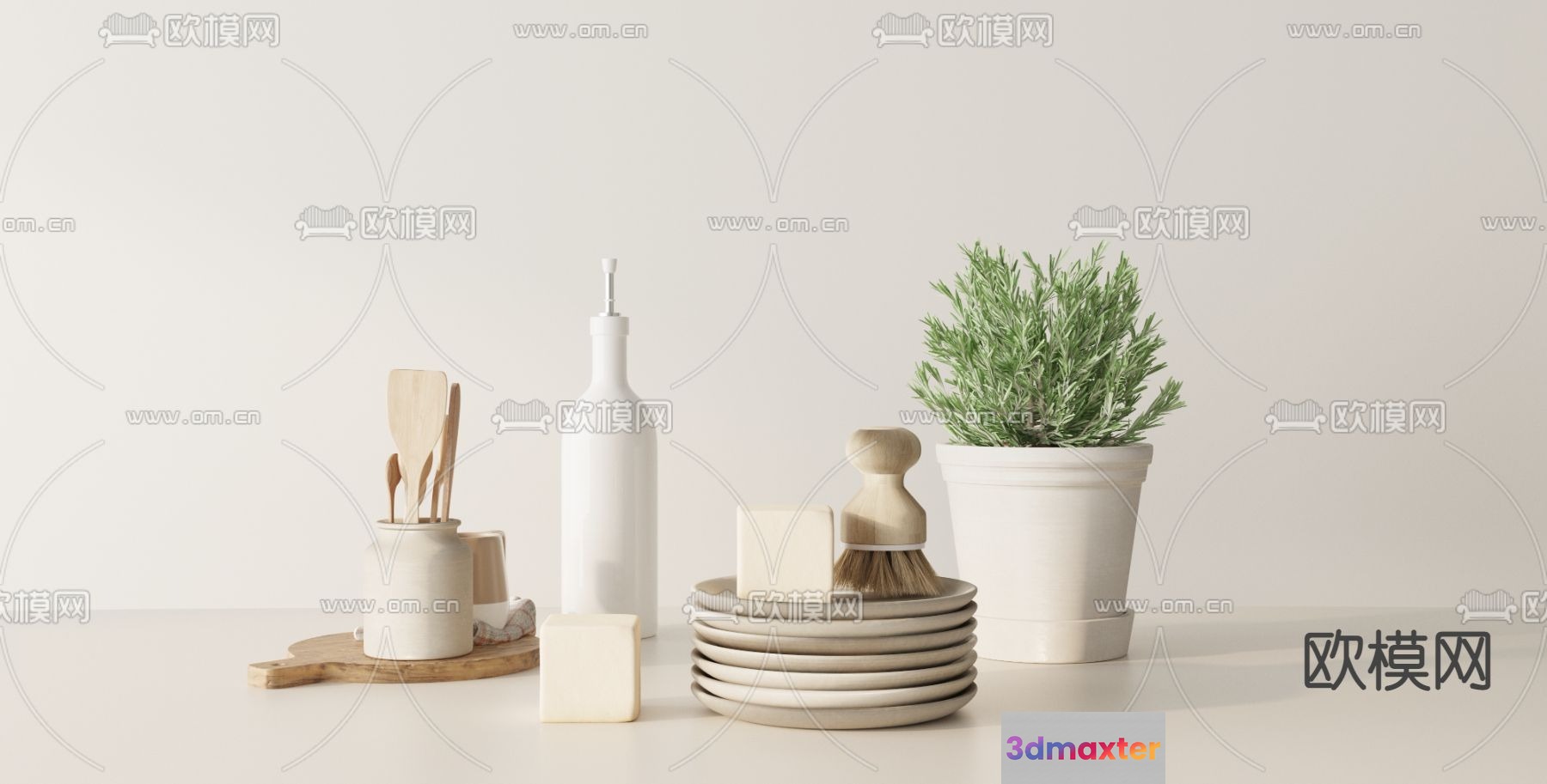 Cozy Kitchen Setup 3D Model - 13045 - VRAY Render
