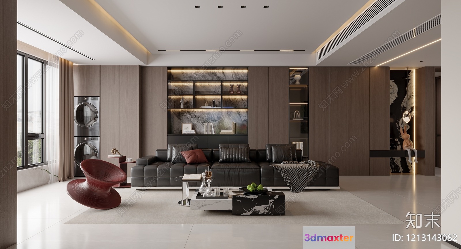 Modern Living Room 3D Model - 2434 - VRAY Render