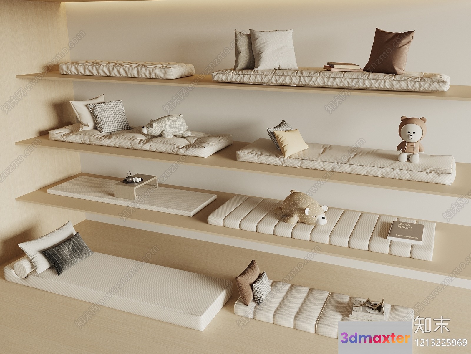 Cozy Minimalist Bedrooms 3D Model - 4456 - VRAY Render