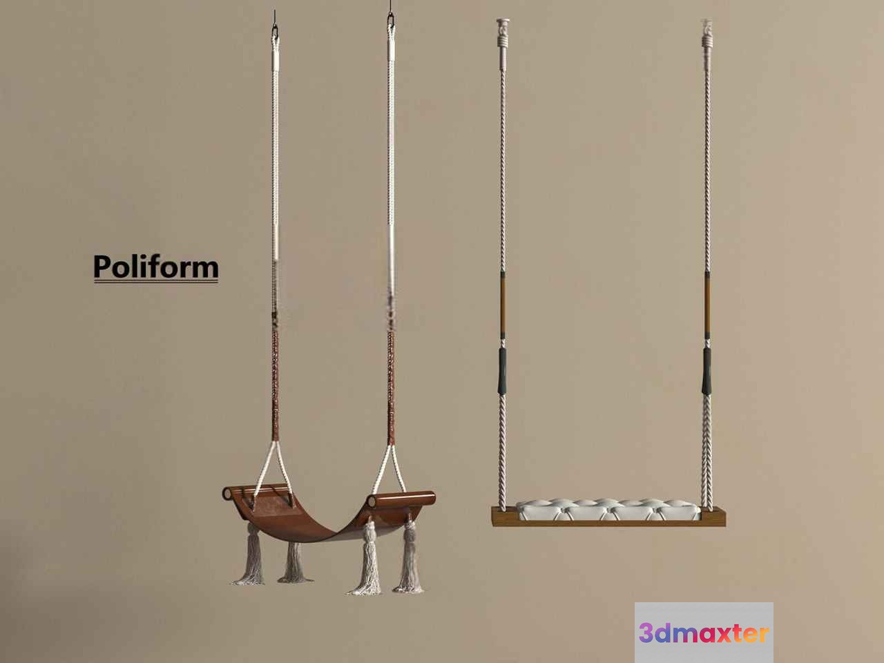 Wooden Swing With Cushions 3D Model - 5681 - VRAY Render