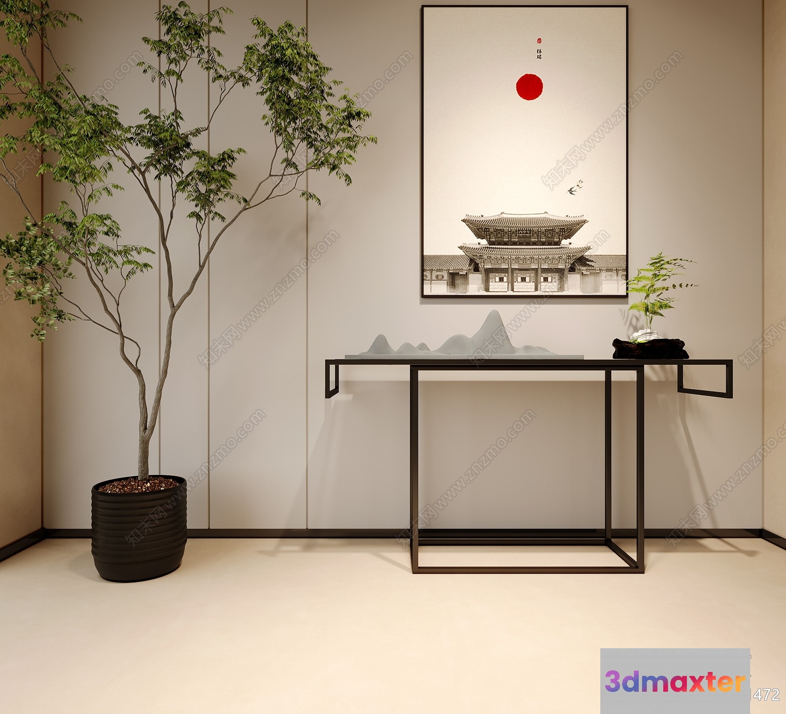 Modern Asian-Inspired Room 3D Model - 4328 - VRAY Render