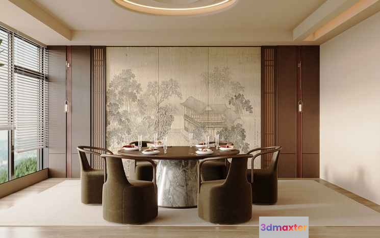 Modern Dining Room 3D Model - 20868 - VRAY Render